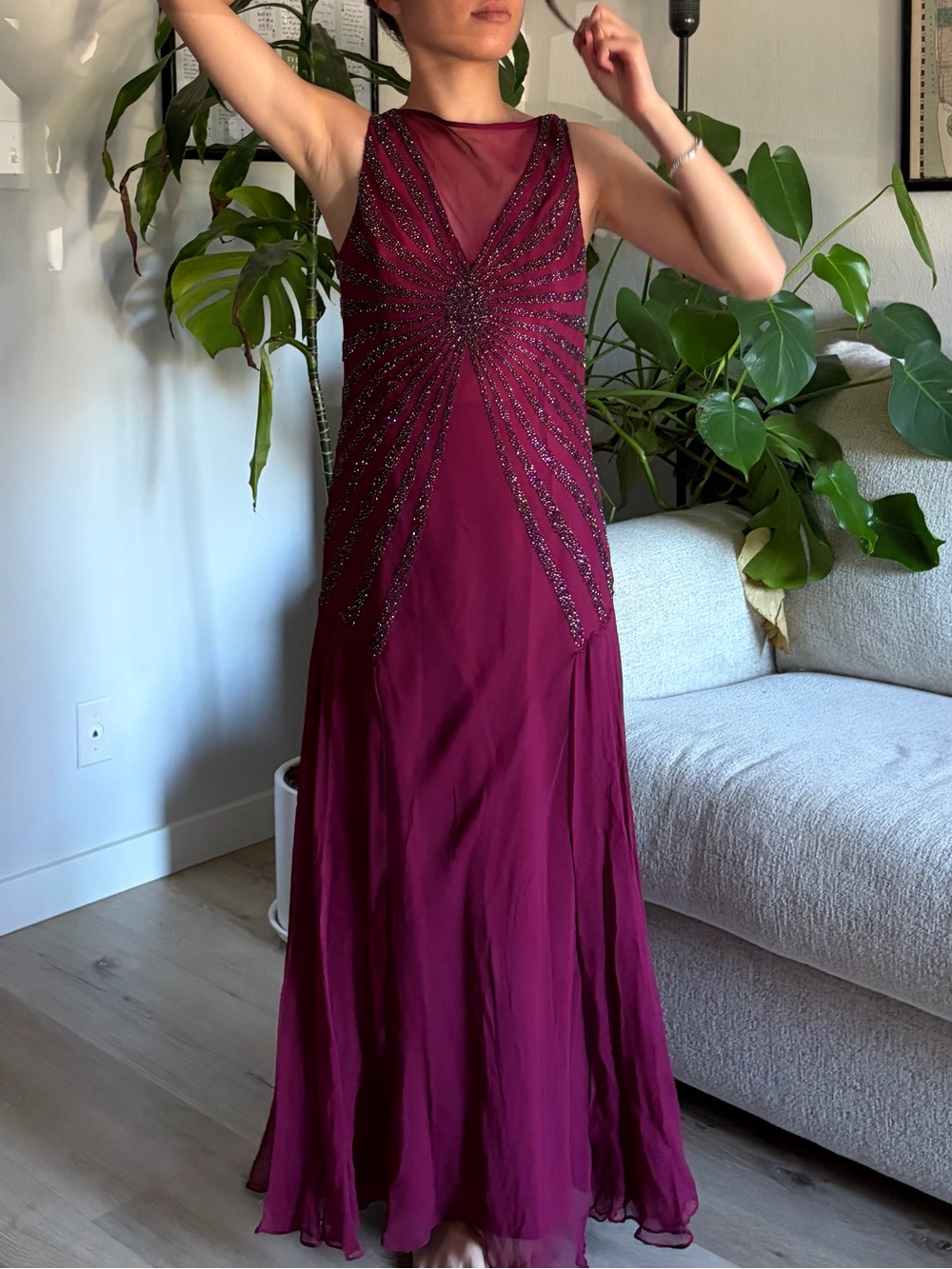 Vintage Y2K Morrell Maxie Beaded Maxi Dress